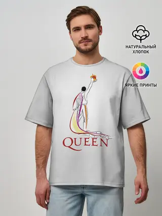 Мужская футболка оверсайз / Фредди Меркьюри - Queen