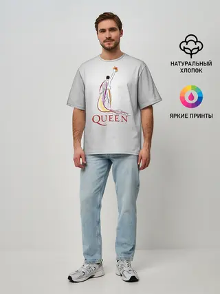 Мужская футболка оверсайз / Фредди Меркьюри - Queen
