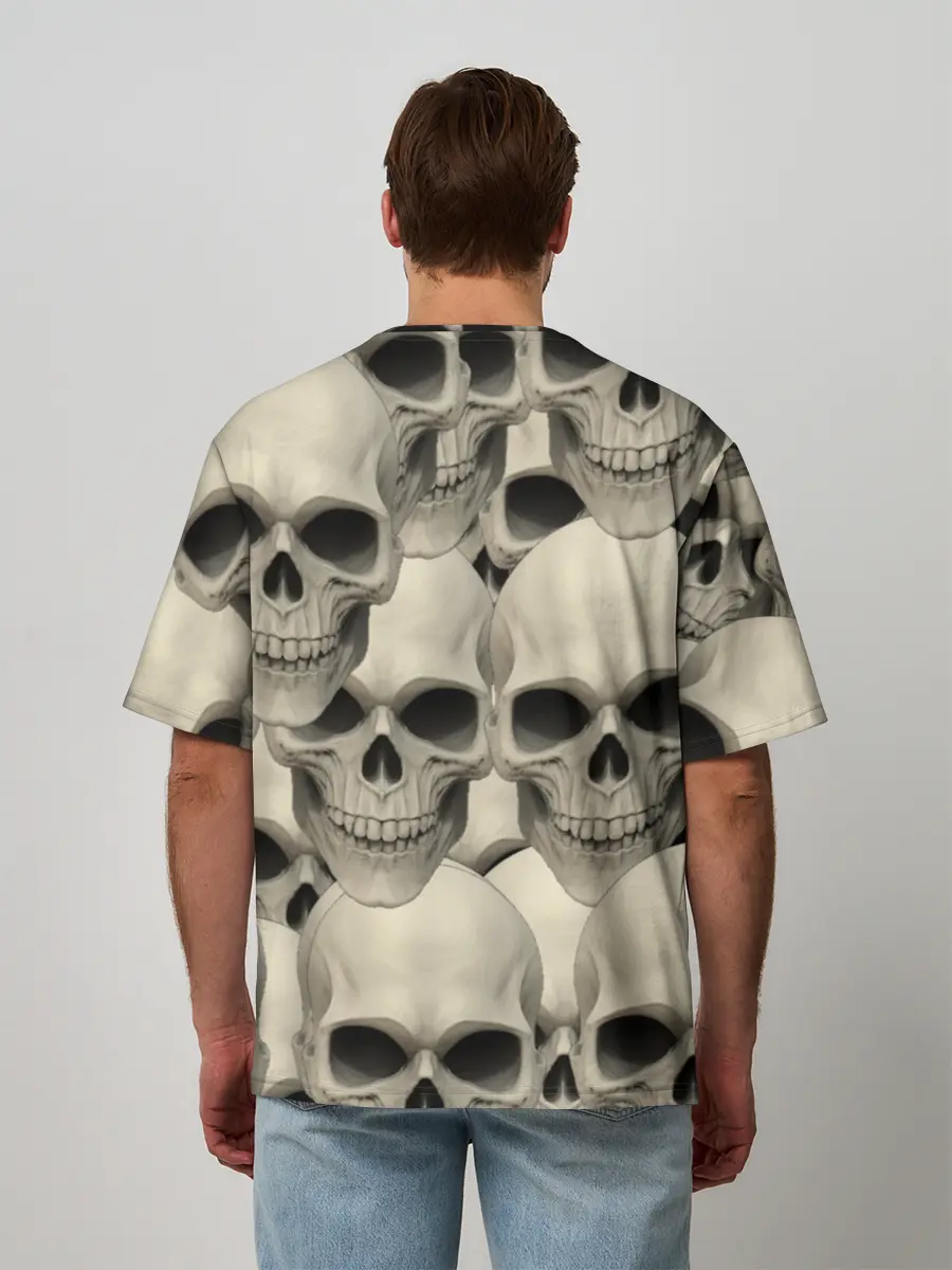 Мужская футболка оверсайз / Черепа