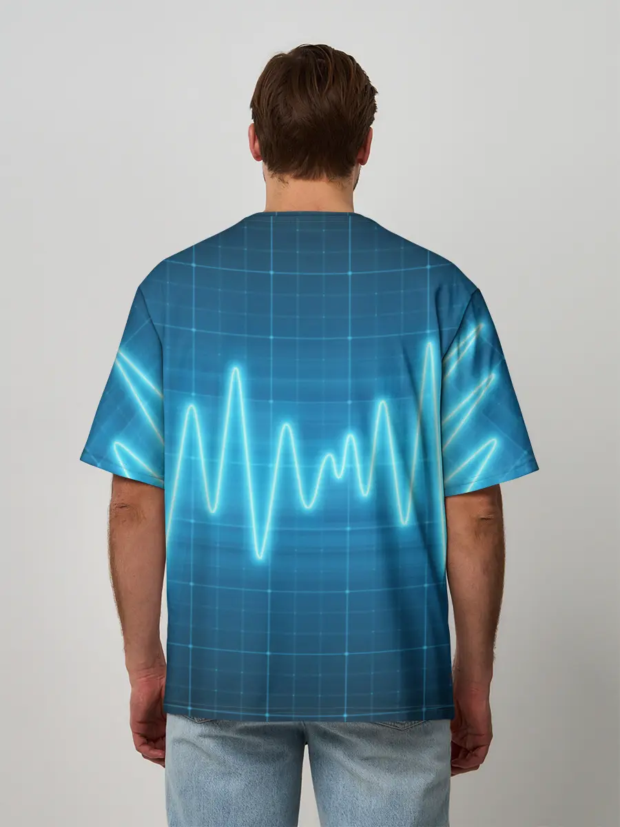 Мужская футболка оверсайз / music line