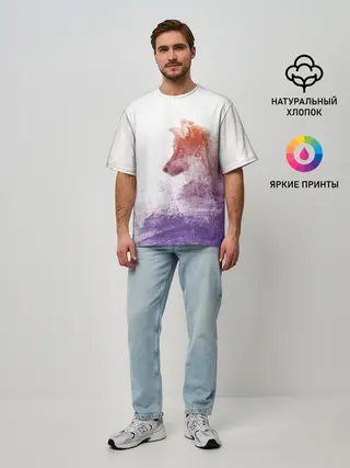 Мужская футболка оверсайз / ВОЛК