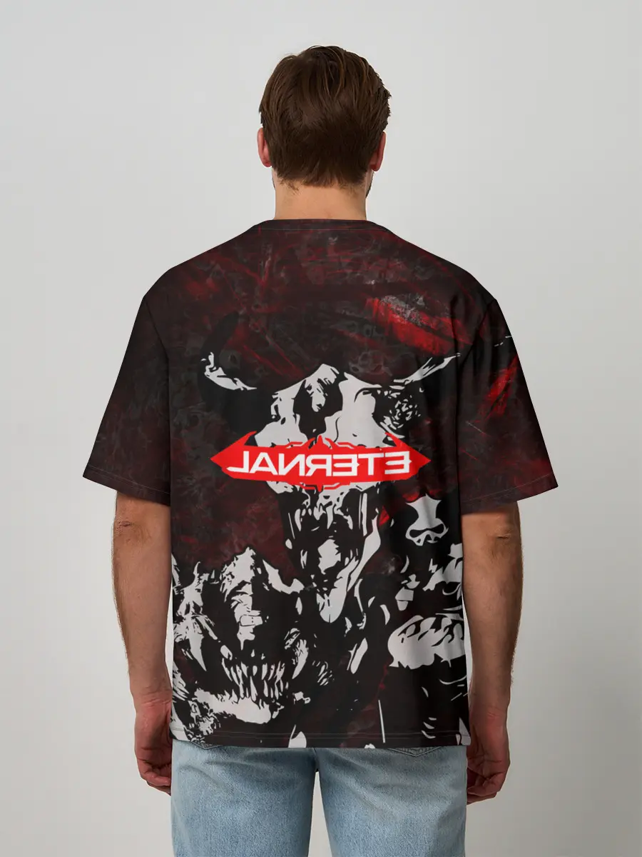 Мужская футболка оверсайз / DOOM ETERNAL DEMONS