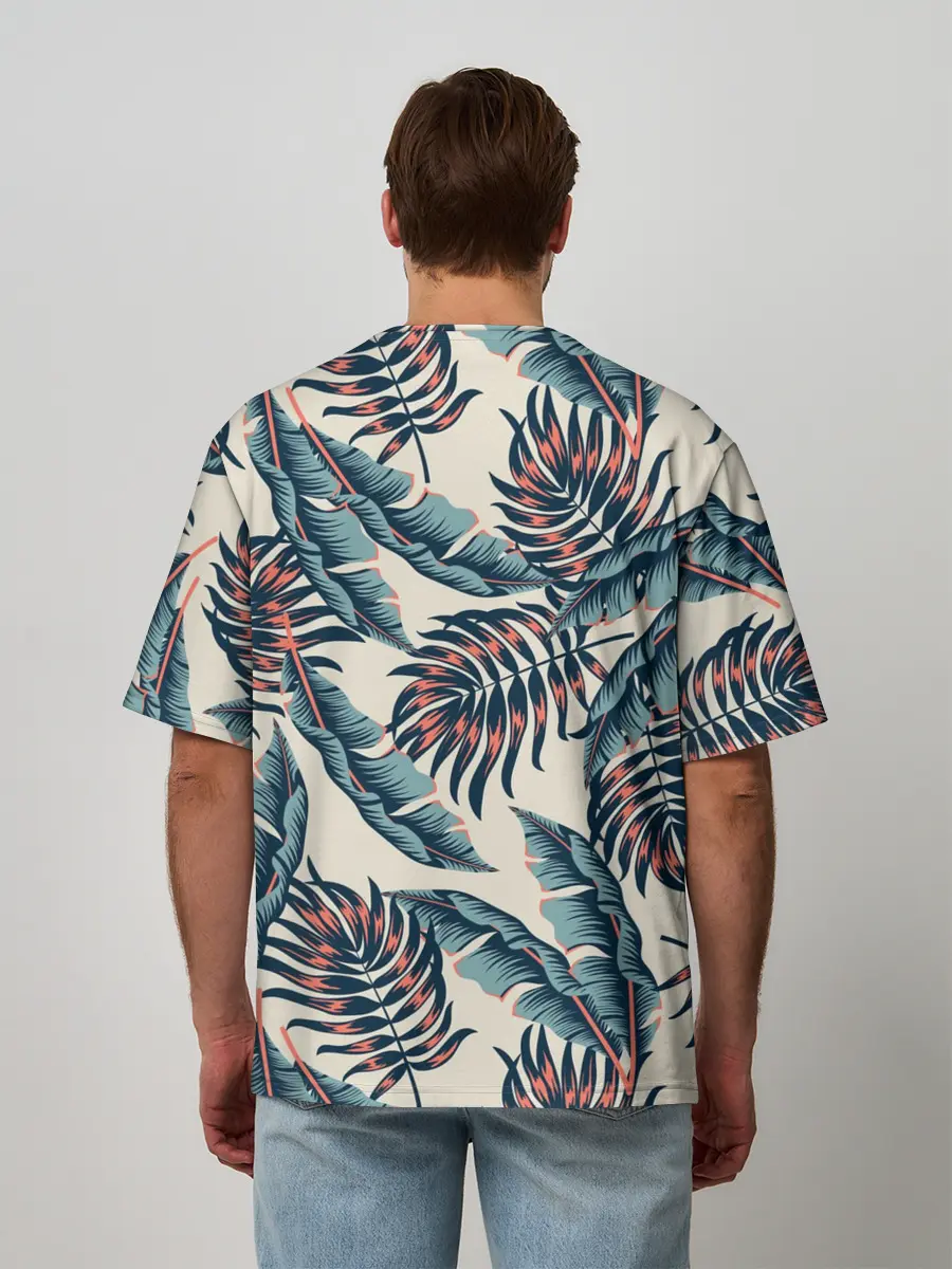 Мужская футболка оверсайз / Тихие тропики