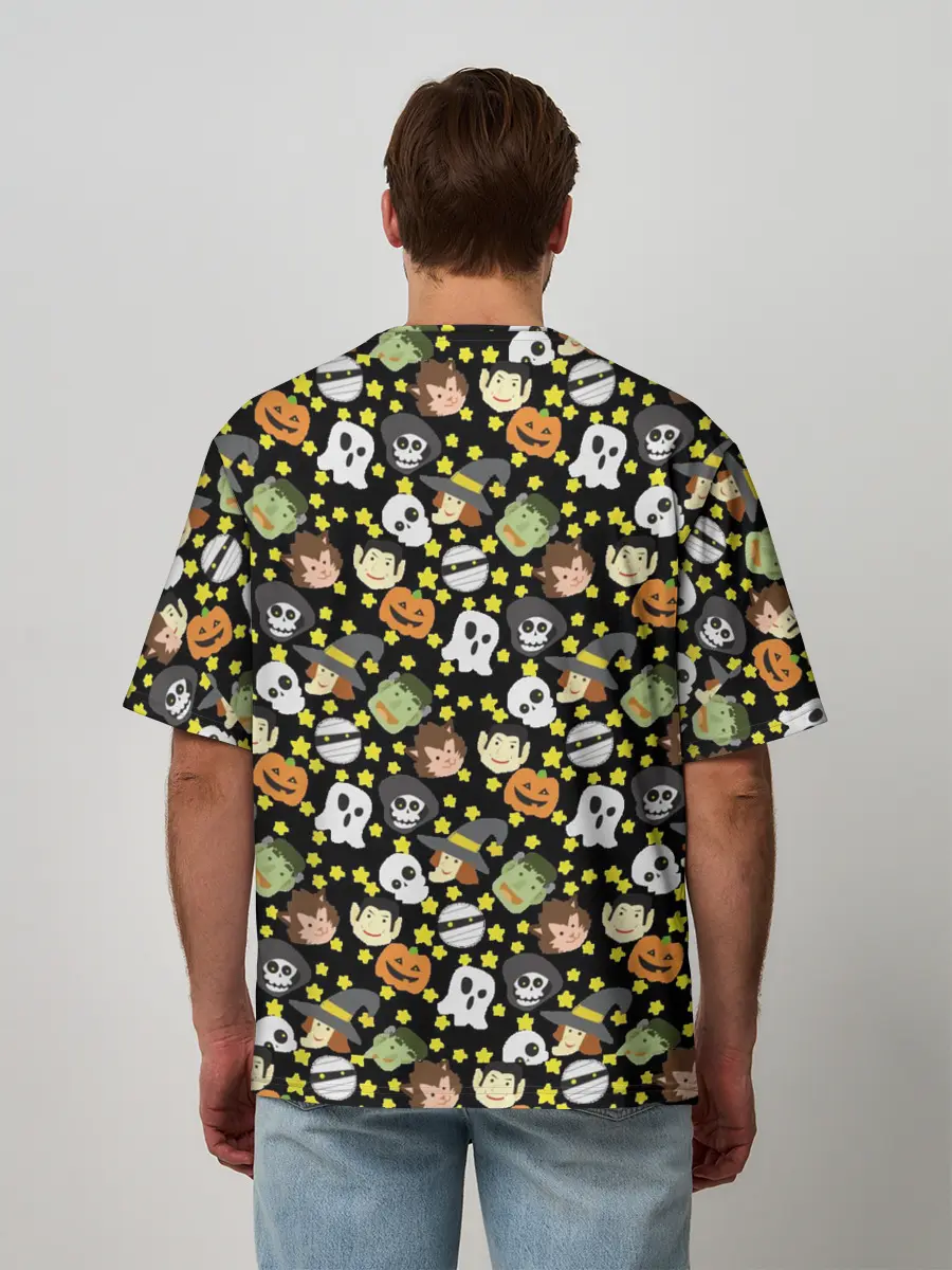 Мужская футболка оверсайз / персонажи и хэллоуин