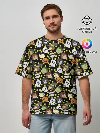 Мужская футболка оверсайз / персонажи и хэллоуин