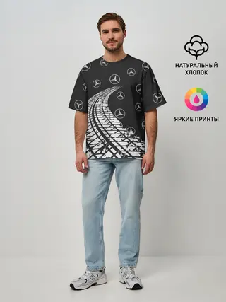 Мужская футболка оверсайз / MERCEDES / МЕРСЕДЕС