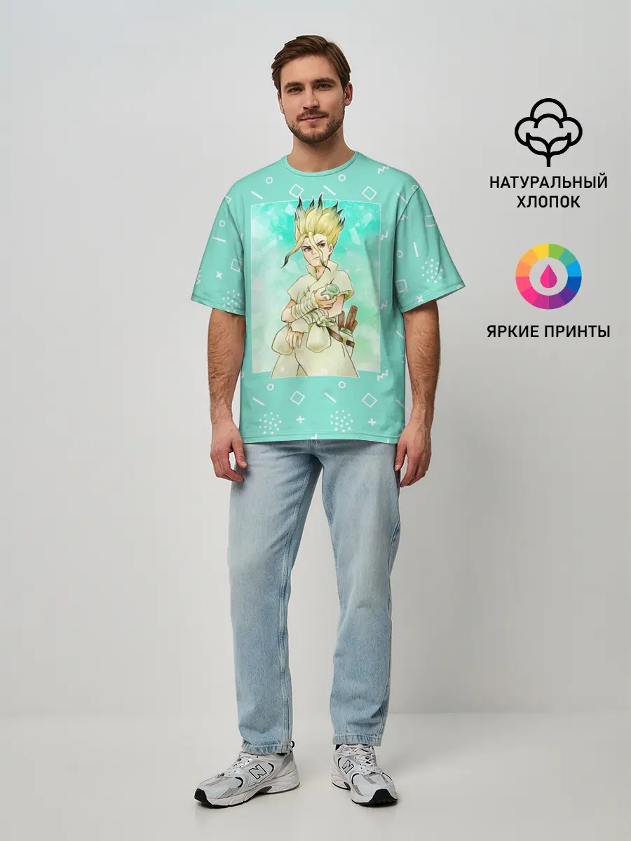 Мужская футболка оверсайз / Сэнку