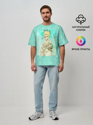 Мужская футболка оверсайз / Сэнку