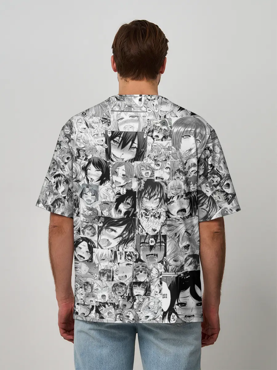 Мужская футболка оверсайз / АХЕГАО ЛИЦА | AHEGAO FACES