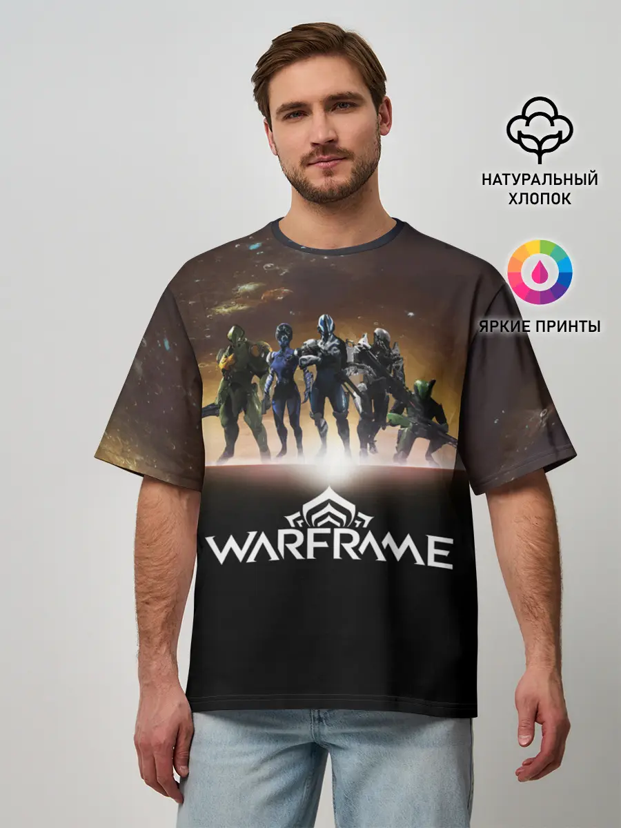 Мужская футболка оверсайз / WARFRAME Planet