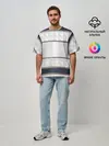 Мужская футболка оверсайз / White 3d lines
