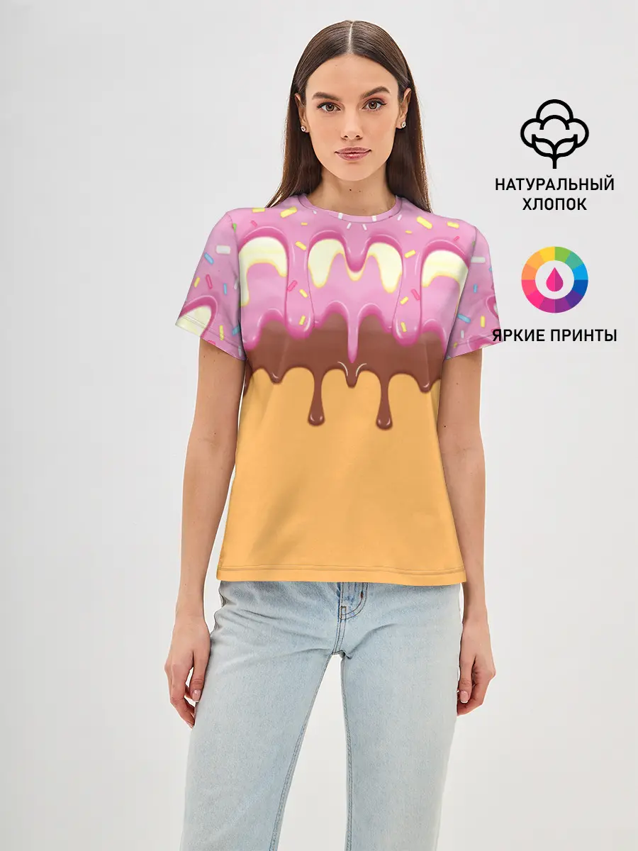 Женская базовая футболка / Мороженое | Ice Scream