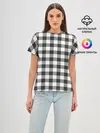 Женская базовая футболка / Черно-белая клетка
