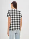 Женская базовая футболка / Черно-белая клетка