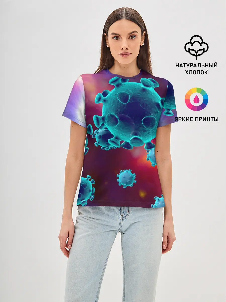 Женская базовая футболка / Коронавирус