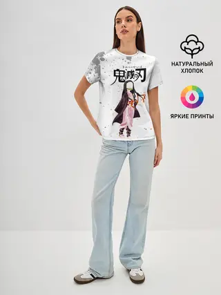 Женская базовая футболка / Nezuko Kamado Kimetsu no Yaiba