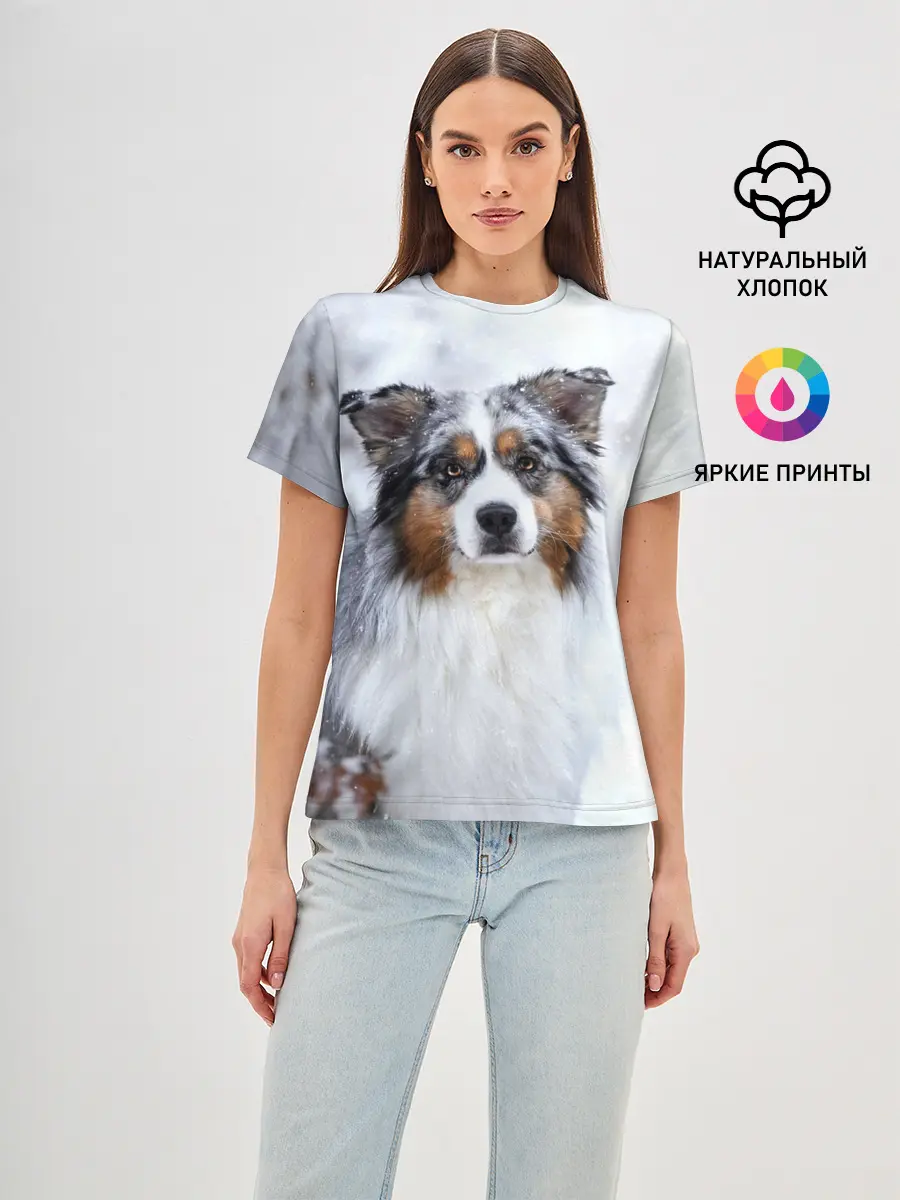 Женская базовая футболка / Австралийская овчарка