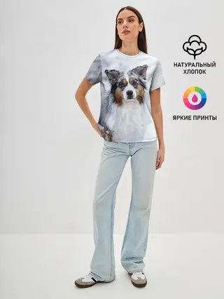 Женская базовая футболка / Австралийская овчарка