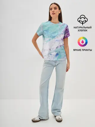 Женская базовая футболка / Цветная морская пена