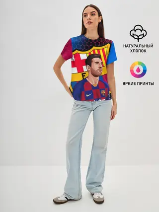 Женская базовая футболка / ЛИОНЕЛЬ МЕССИ / BARCELONA