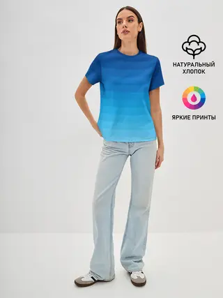 Женская базовая футболка / Синие полосы