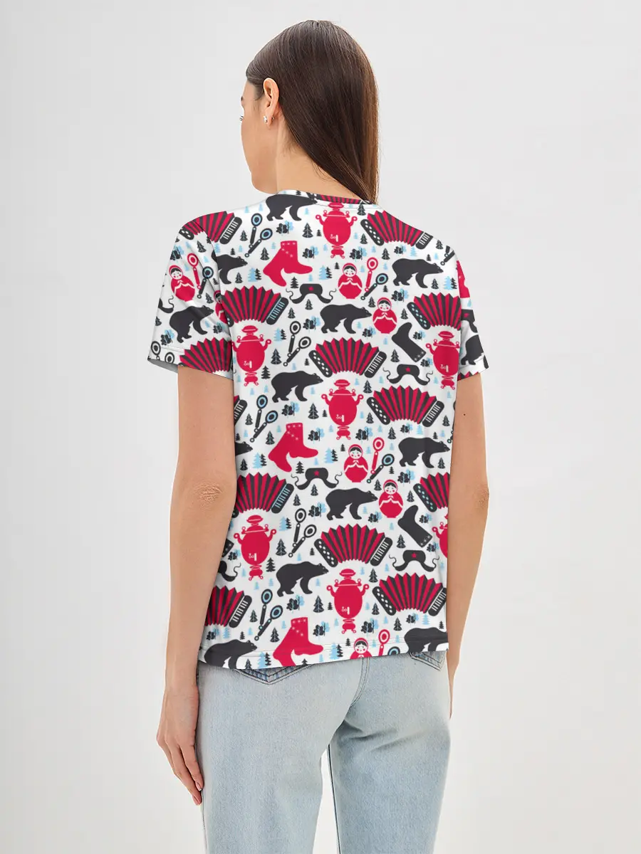 Женская базовая футболка / Русский орнамент