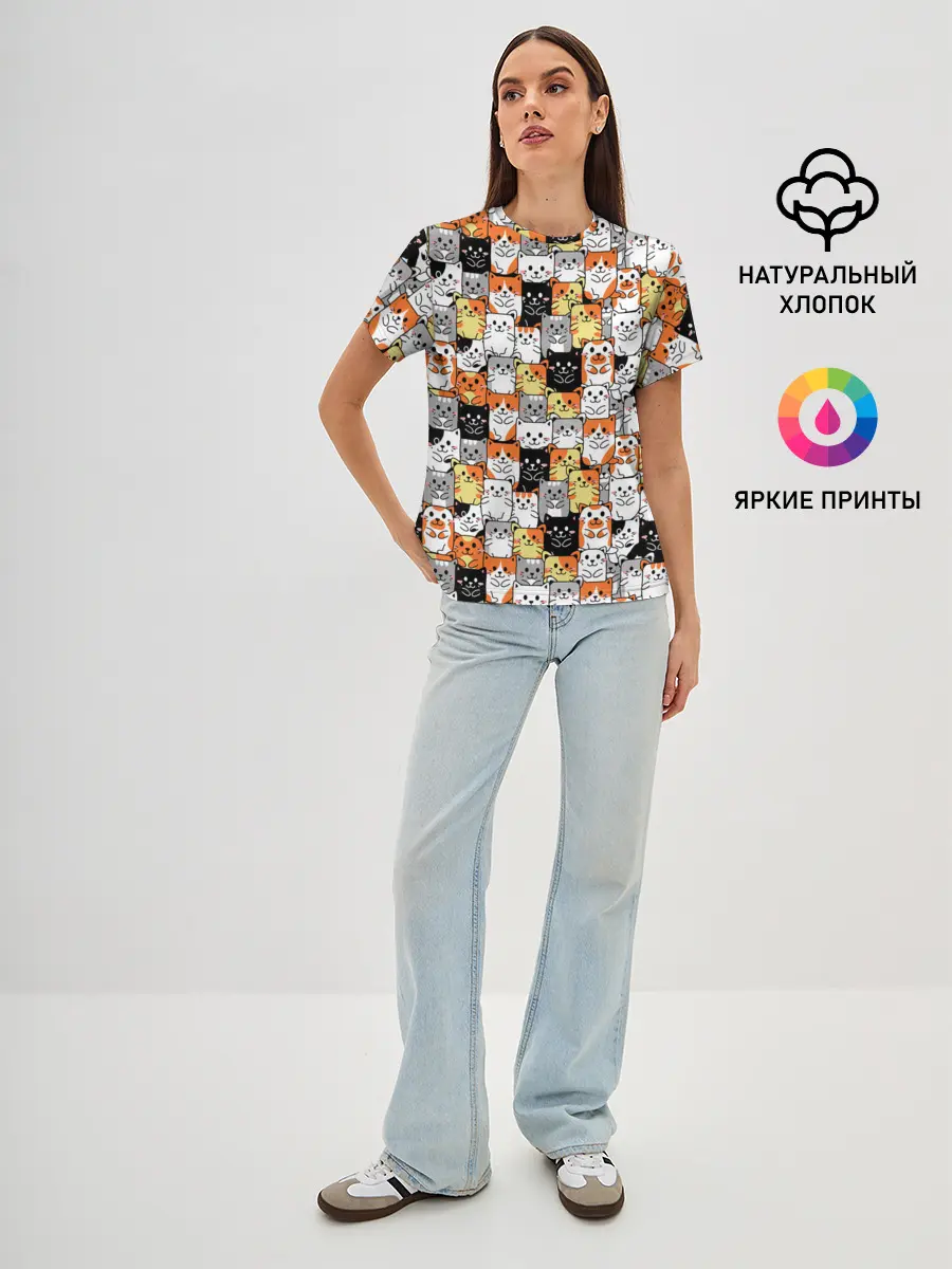 Женская базовая футболка / Котики
