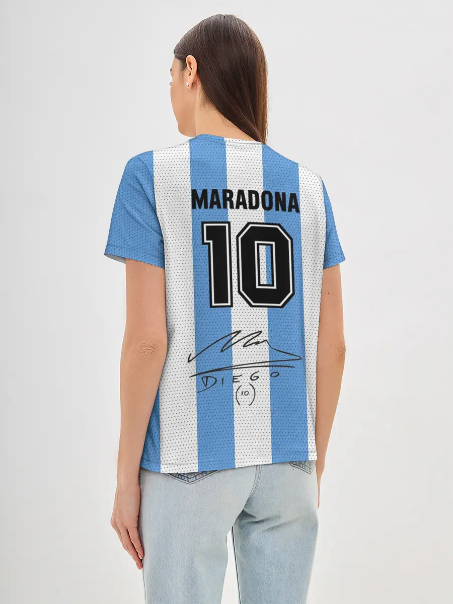 Женская базовая футболка / Джерси Марадоны с автографом