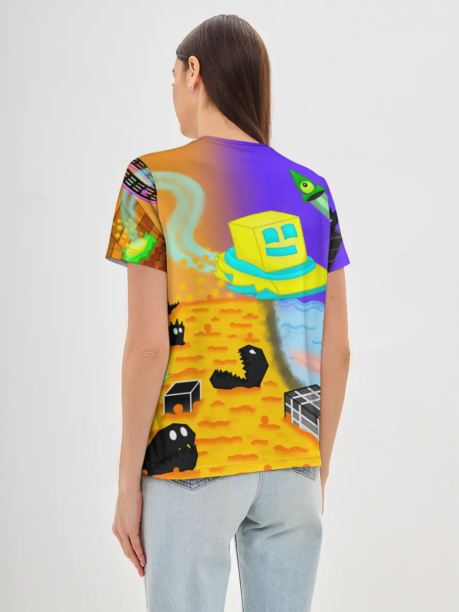 Женская базовая футболка / Geometry Dash | RobTop