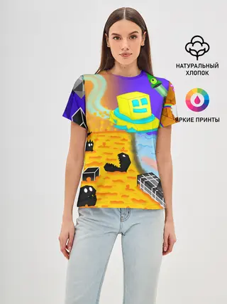 Женская базовая футболка / Geometry Dash | RobTop