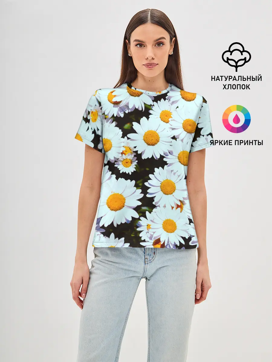 Женская базовая футболка / Ромашки