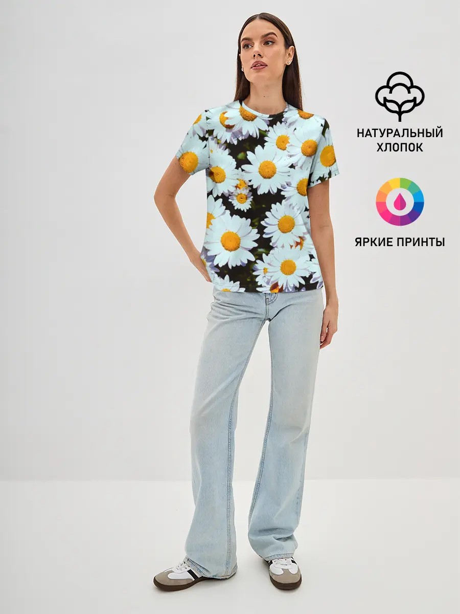 Женская базовая футболка / Ромашки