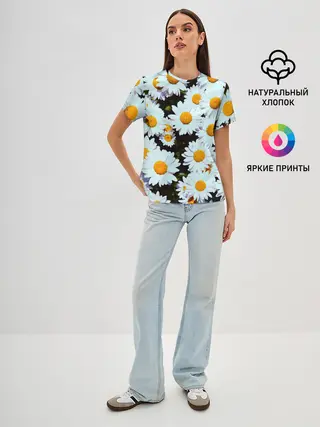 Женская базовая футболка / Ромашки