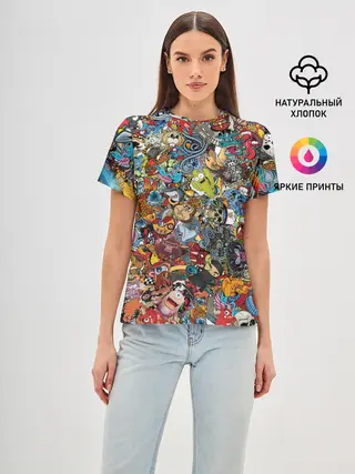 Женская базовая футболка / Стикеры