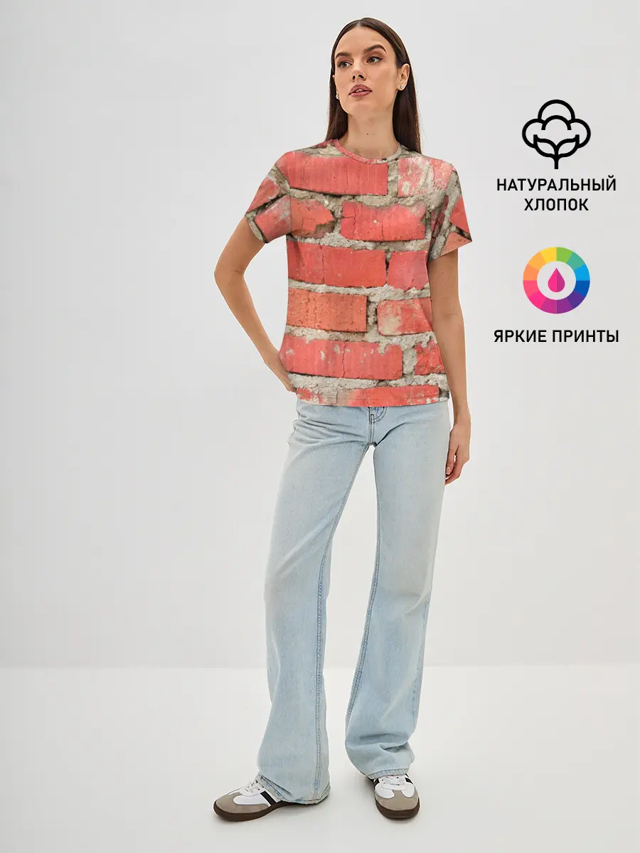 Женская базовая футболка / Кирпичная стена