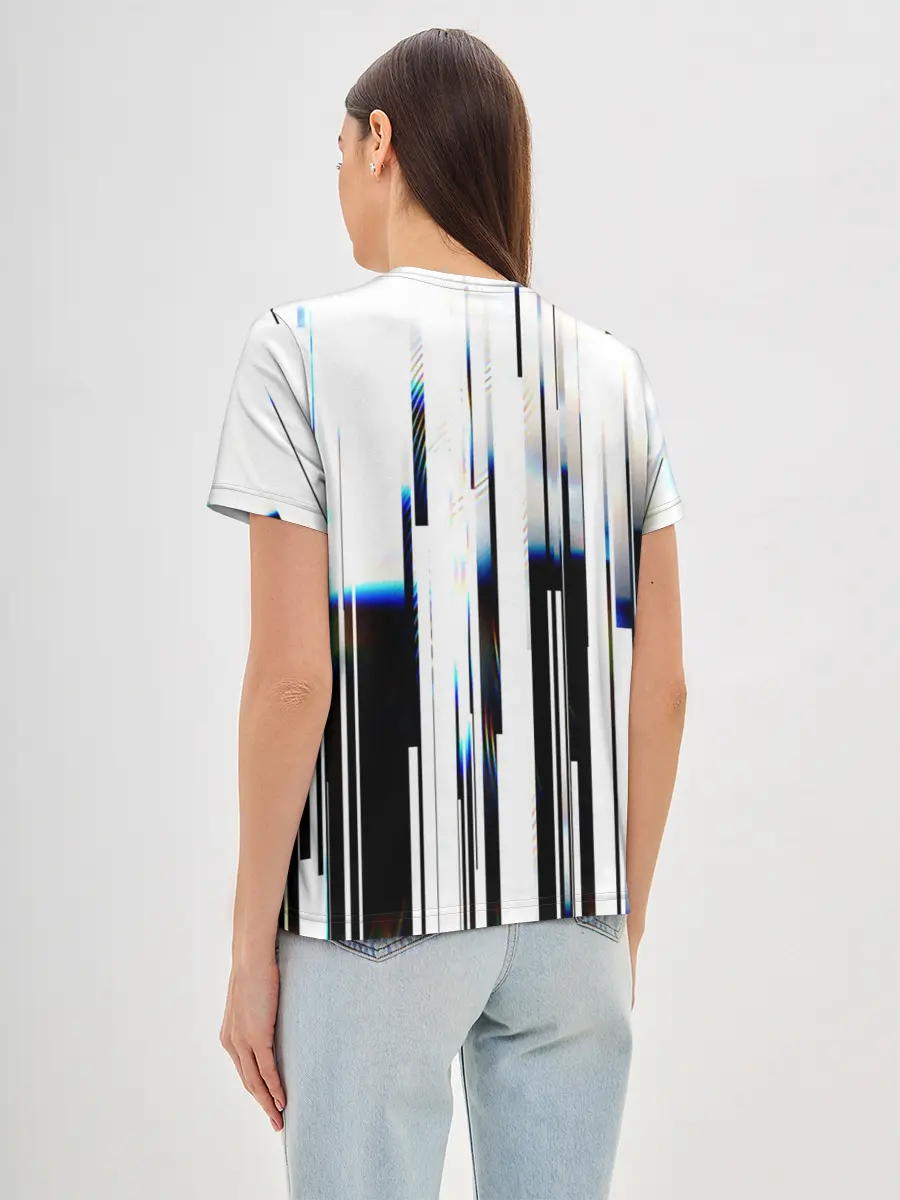 Женская базовая футболка / Абстракция Глитч