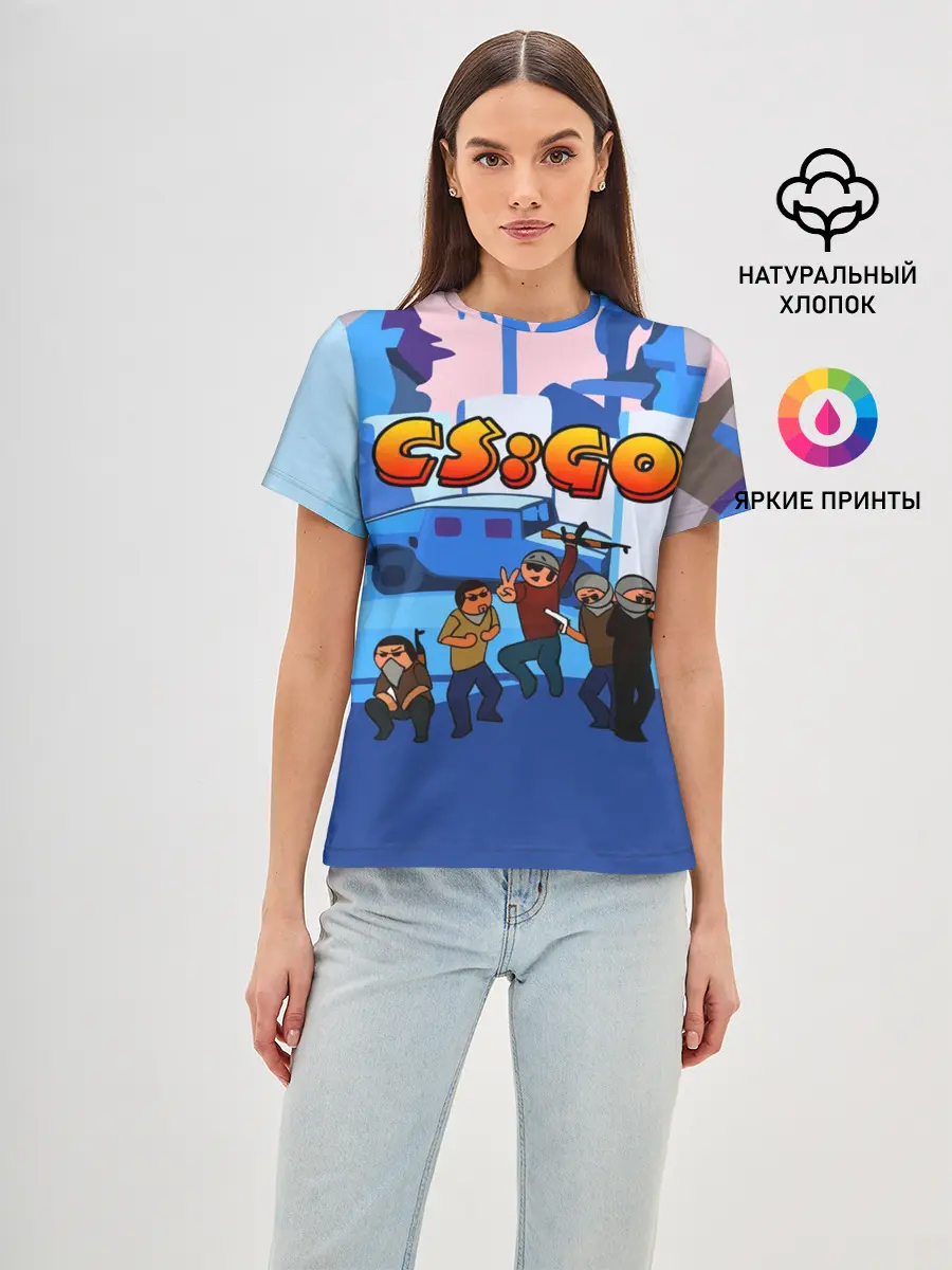 Женская базовая футболка / CS GO МУЛЬТФИЛЬМ
