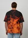 Мужская футболка оверсайз / Огонь