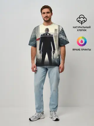 Мужская футболка оверсайз / Hitman _5