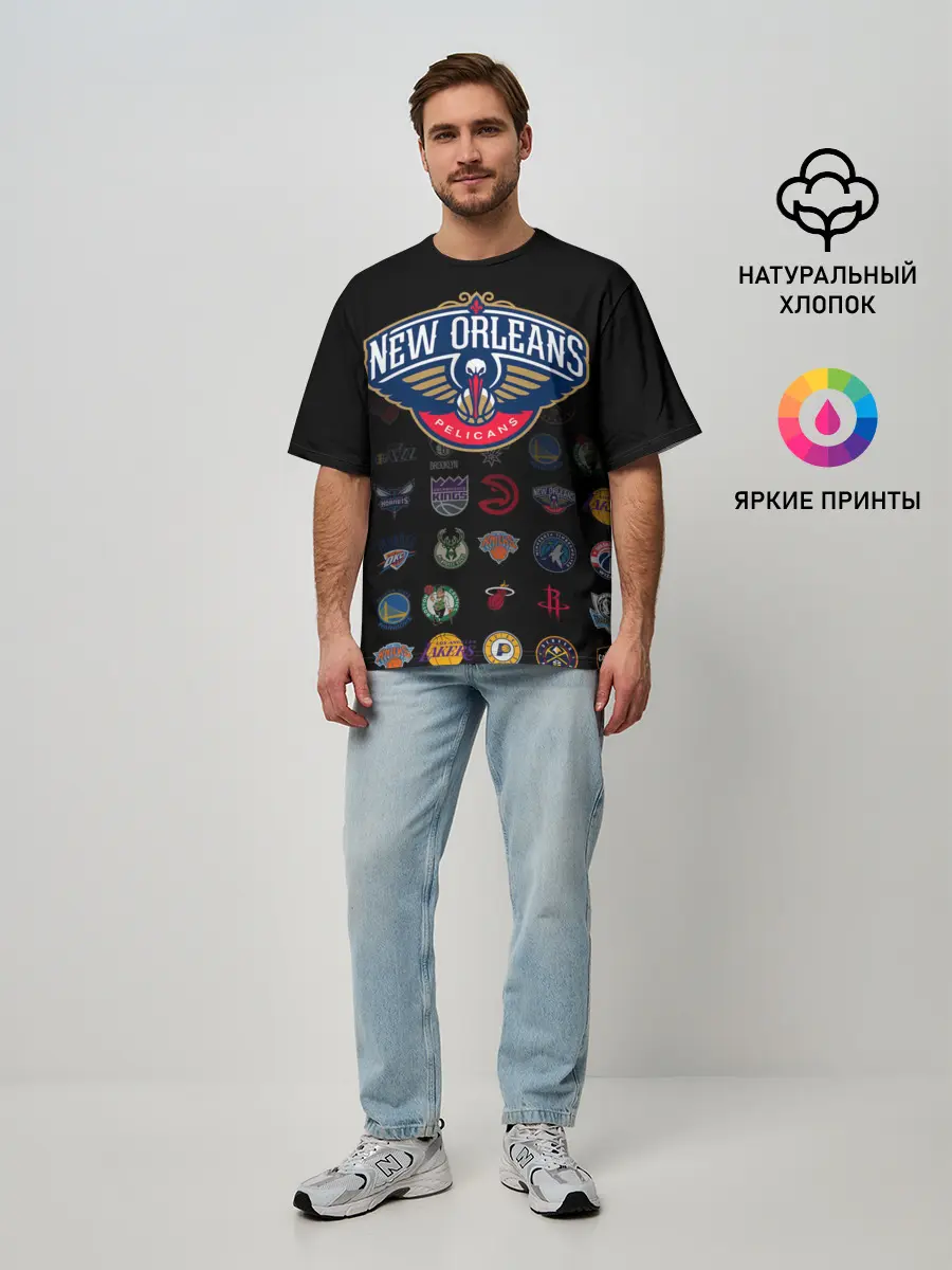 Мужская футболка оверсайз / New Orleans Pelicans