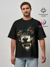 Мужская футболка оверсайз / ВОЛЧЬЯ ГОЛОВА