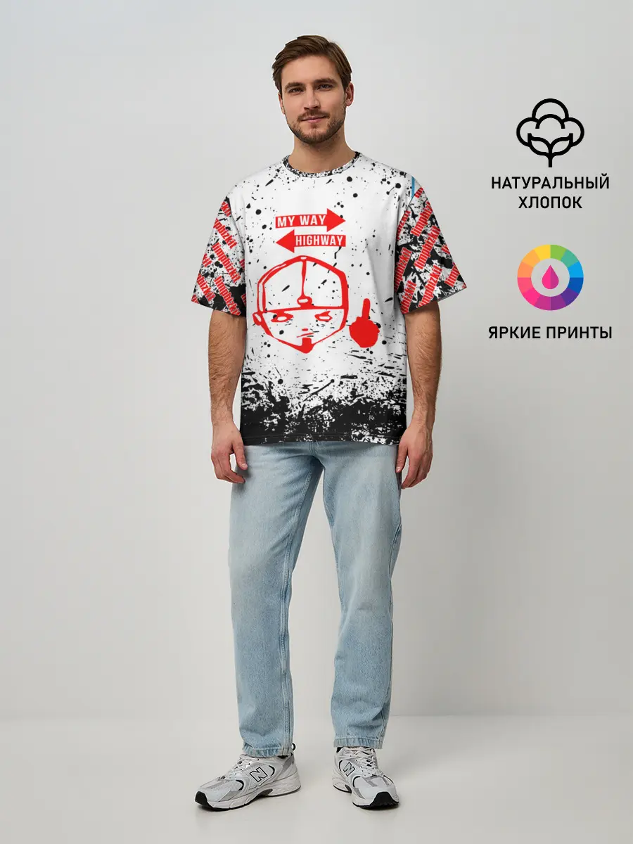 Мужская футболка оверсайз / LIMP BIZKIT | ЛИМП БИЗКИТ