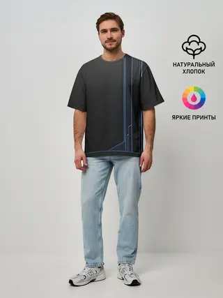 Мужская футболка оверсайз / сдвиг
