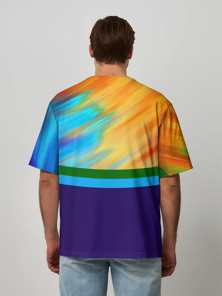 Мужская футболка оверсайз / Размытие