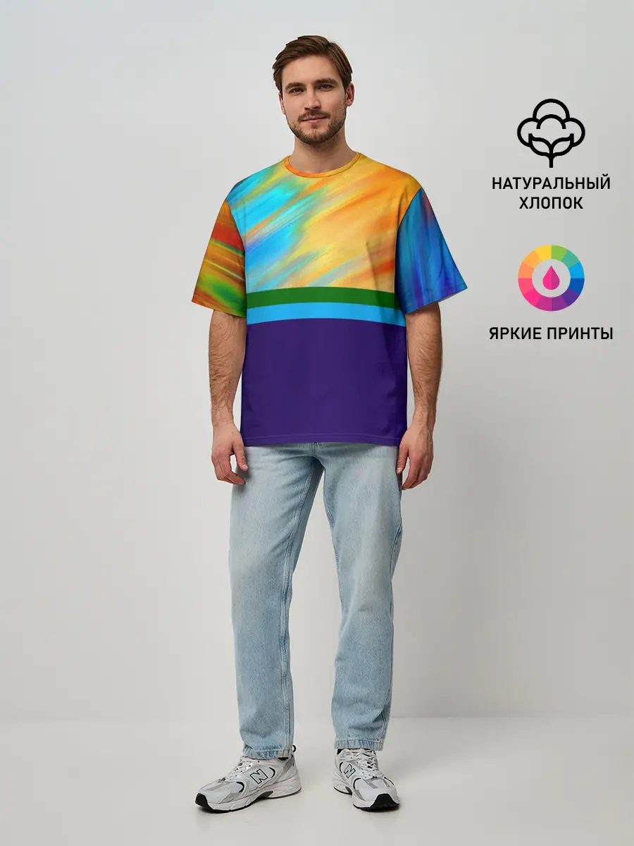 Мужская футболка оверсайз / Размытие