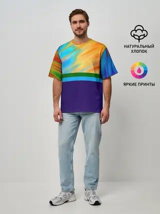 Мужская футболка оверсайз / Размытие