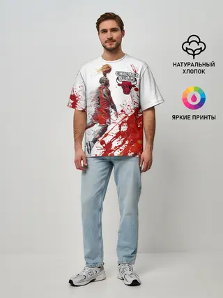 Мужская футболка оверсайз / CHICAGO BULLS [9]