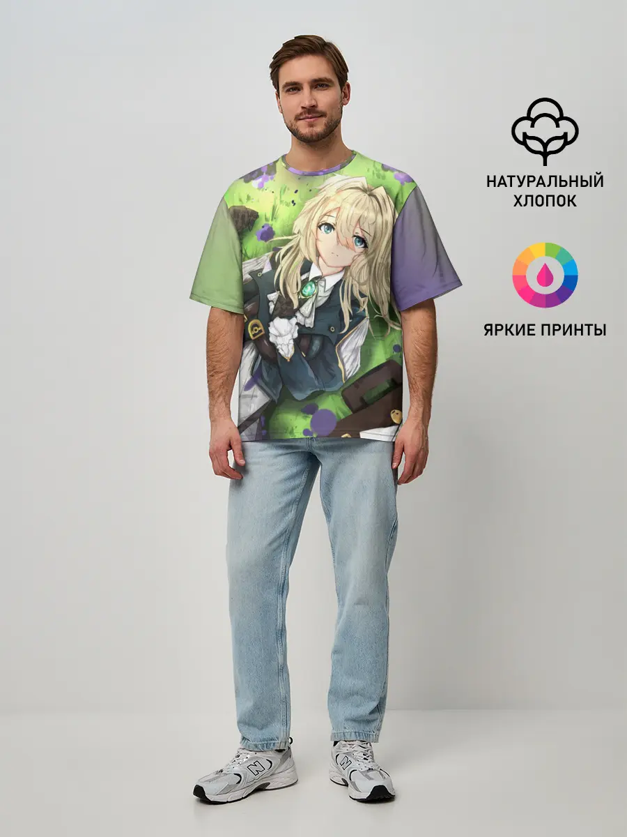 Мужская футболка оверсайз / Violet Evergarden