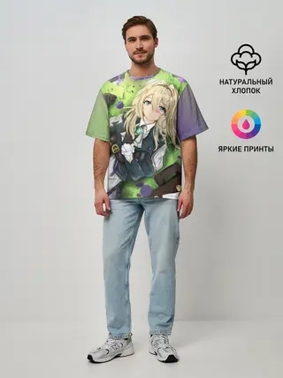 Мужская футболка оверсайз / Violet Evergarden