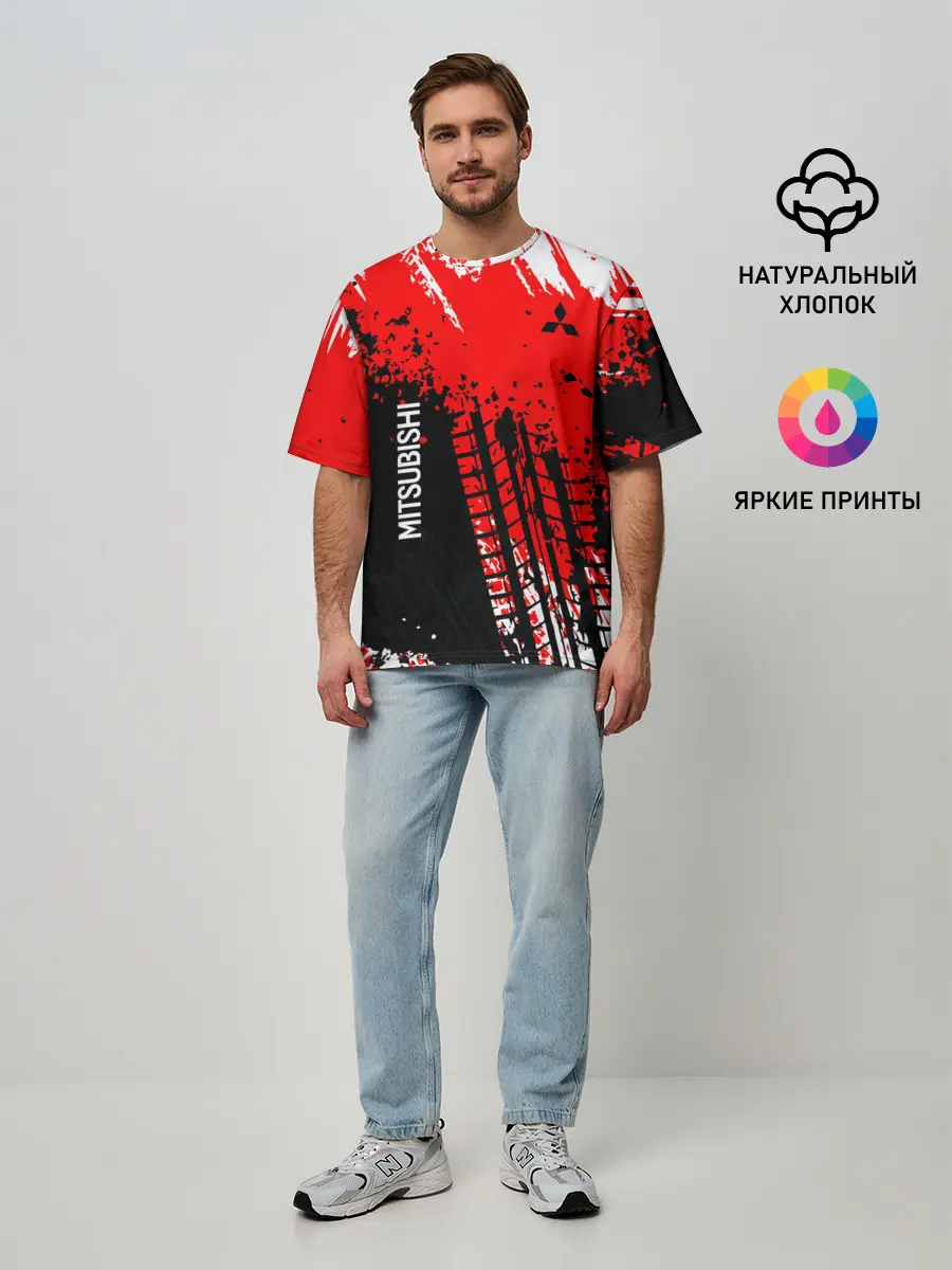 Мужская футболка оверсайз / Mitsubishi